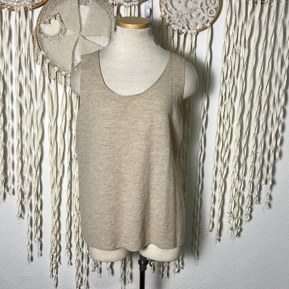 Eileen Fisher Tan Textured Wool Tank Size XL - Picture 1 of 10
